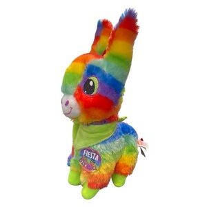 Fiesta The Piñata Rainbow Plush Donkey with Green Bandana 15in